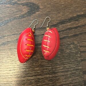 Homemade plush Football Earrings
